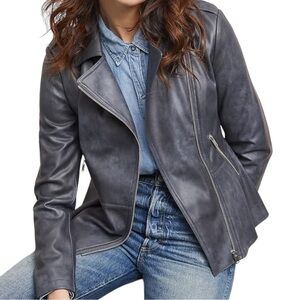 Anthropologie Peplum Faux Leather Moto
Jacket XS Fitted feminine flattering